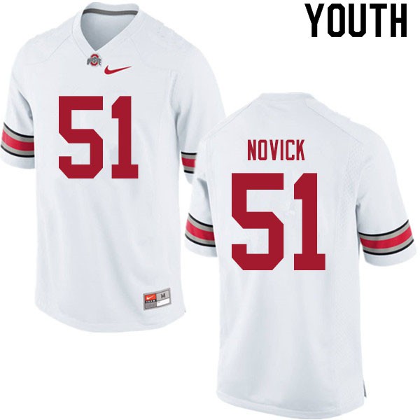 Ohio State Buckeyes #51 Brett Novick Youth NCAA Jersey White